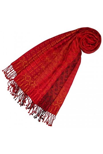 LORENZO CANA Pashmina de 90% Cotton et 10% Laine pour la femme – écharpe avec de laine merino - 70 cm x 180 cm - très coloré 