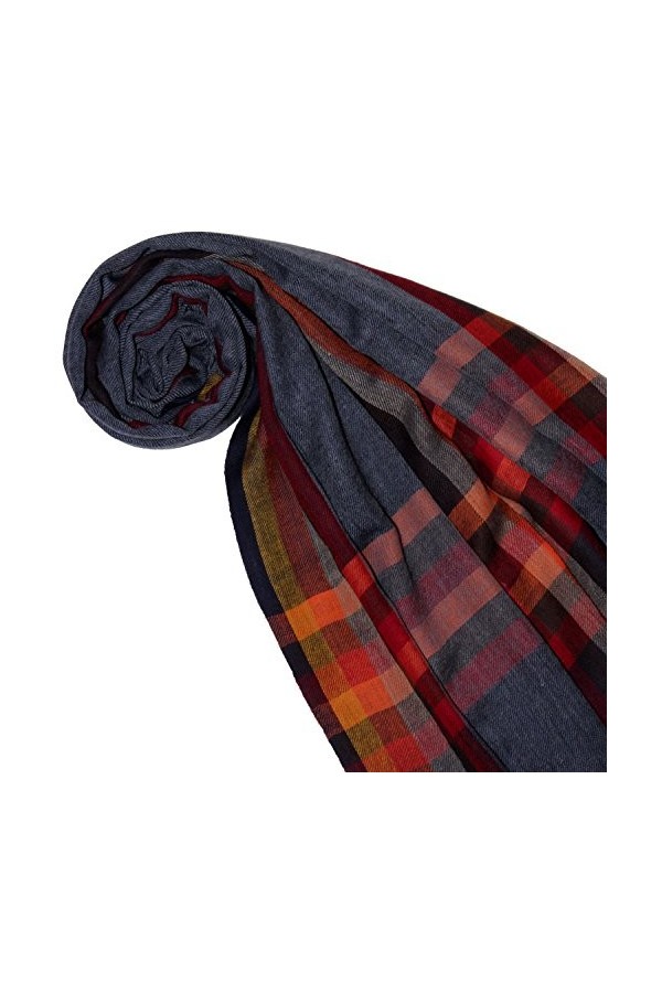 LORENZO CANA - Pashmina - À Carreaux - Femme bleu Jeansblau Rot Orange