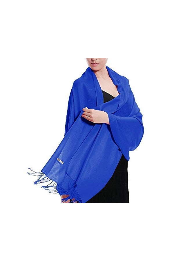 Accessoire Top Tendance Écharpe Cachemire Étole Pashmina Foulard Châle Touché Soyeux Couleur Unie + 30 Couleurs Lilas 