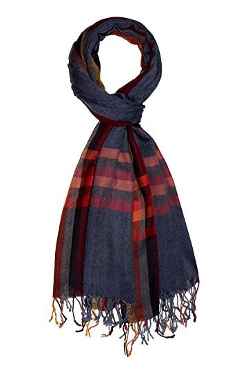 LORENZO CANA - Pashmina - À Carreaux - bleu