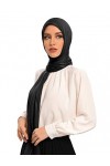 Hybeeh Hijab Écharpe en jersey de qualité supérieure pour femme musulmane, gris foncé,