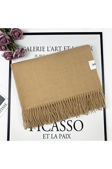 Secuos Nouvelle Écharpe dhiver en Laine Et Cachemire pour Femmes avec Écharpes en Cachemire Pashmina À Glands pour Dames Mar