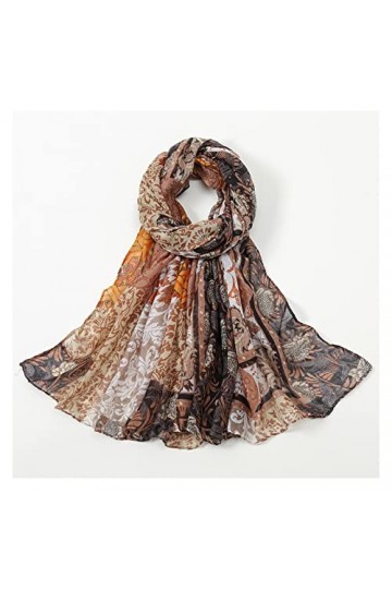 SHANGMAOYO Hijabs for Femmes, Longue écharpe châle, Lady Print Pashmina Stole Wrap Snood Hijab Veil Voile de mariée Color : 