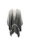 ZHURGN Mode Femme châle châle Cachemire tricoté Wraps Femmes Poncho Capes écharpe Hiver écharpe rayé châle Chaud châle Grosse