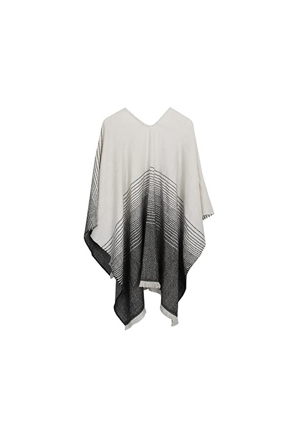 ZHURGN Mode Femme châle châle Cachemire tricoté Wraps Femmes Poncho Capes écharpe Hiver écharpe rayé châle Chaud châle Grosse