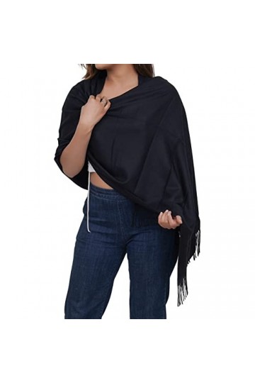 iinfinize Longue étole de plage pour femme 183 x 56 cm, noir