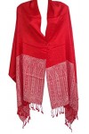 Rastogi Handicrafts Wraps Châle long en viscose uni pour femme Taille standard - Rouge -