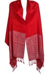 Rastogi Handicrafts Wraps Châle long en viscose uni pour femme Taille standard - Rouge -
