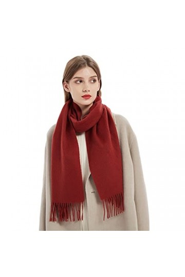 Écharpe 100% Laine pour Femmes Pashmina avec Glands Hiver Long Grand Chaud Écharpes Cachemire Écharpes Wraps pour Femmes 180 