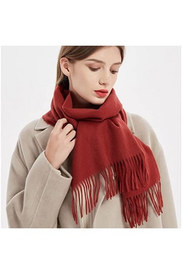 Écharpe 100% Laine pour Femmes Pashmina avec Glands Hiver Long Grand Chaud Écharpes Cachemire Écharpes Wraps pour Femmes 180 
