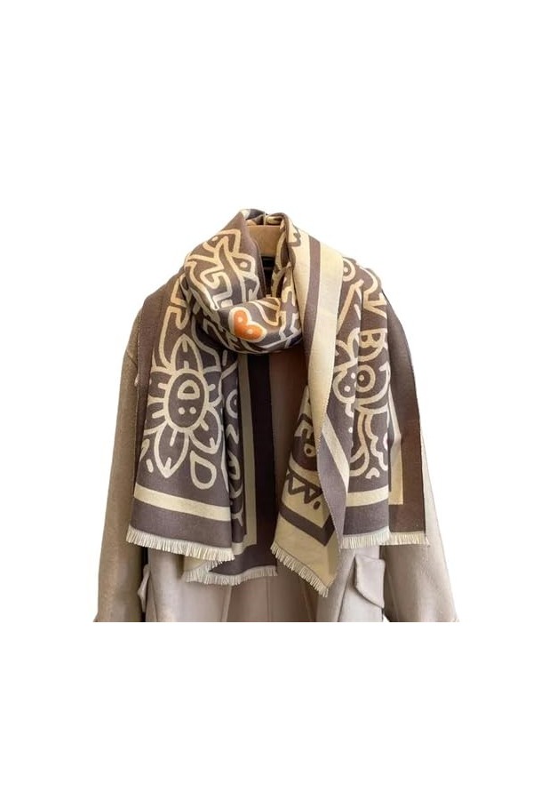 PARREN Écharpe DHiver Hiver Mignon Cachemire Écharpe Femmes Design De Luxe Épais Pashmina Couverture Chaude Châle Écharpe