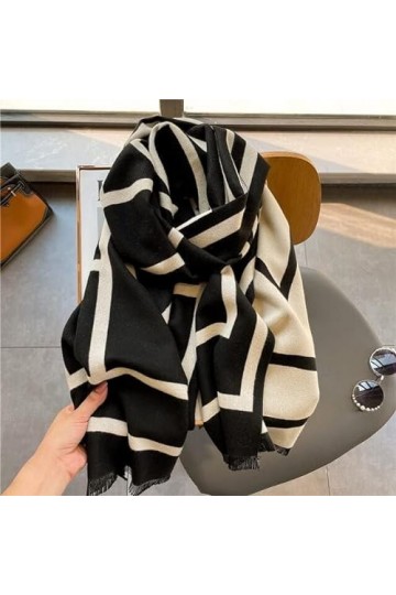 LvSenLin Echarpe en Cachemire d’Hiver Femmes Hijab Couverture épaisse Châles et enveloppements Dames Long Pashmina Neckerchie