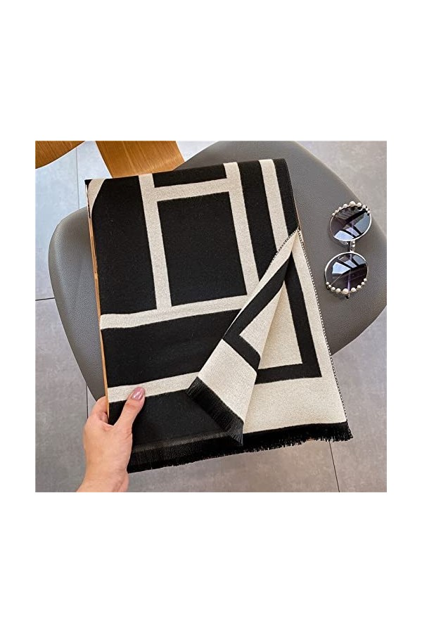 LvSenLin Echarpe en Cachemire d’Hiver Femmes Hijab Couverture épaisse Châles et enveloppements Dames Long Pashmina Neckerchie