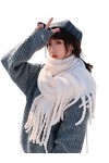 Bysonglezai Foulard Femme Cheveux pour De Hiver en Echarpe Scarf Femmes Écharpe Hiver Preppy Style Solide Poilu Écharpe Pashm