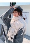 Bysonglezai Foulard Femme Cheveux pour De Hiver en Echarpe Scarf Femmes Écharpe Hiver Preppy Style Solide Poilu Écharpe Pashm