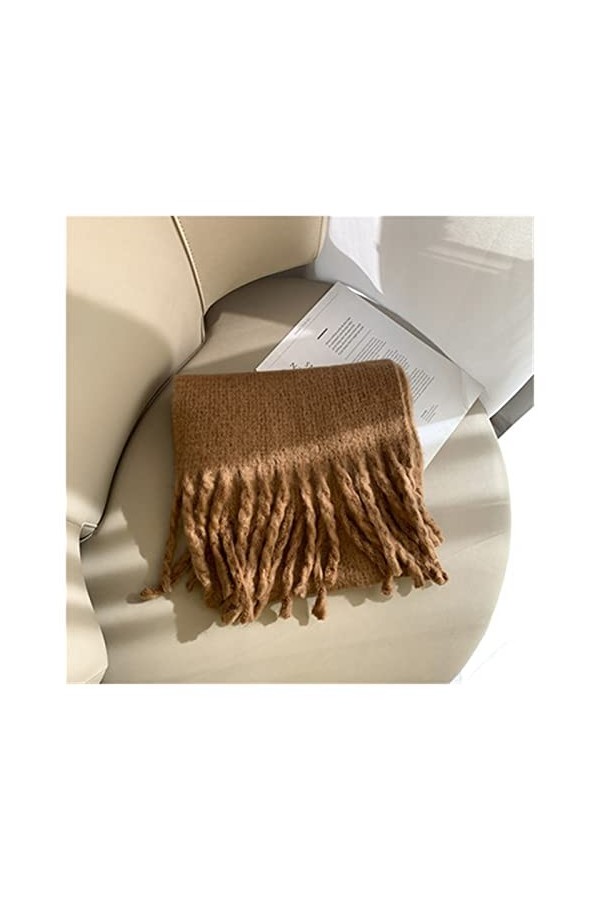 LiFBeauTiFul Imitation Cachemire écharpe Hiver Preppy Style Solide Poilu écharpe Pashmina Gland Mujer Femme Foulard Bufanda W