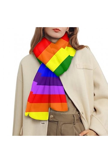 HELLHERO Écharpe chaude dautomne et dhiver pour femmes et hommes par temps froid, Arc-en-ciel, XL