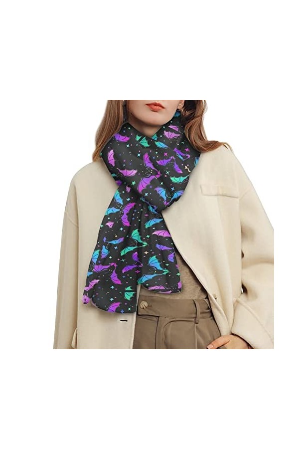 HELLHERO Écharpe chaude dautomne et dhiver pour femmes et hommes par temps froid, Arc-en-ciel, XL