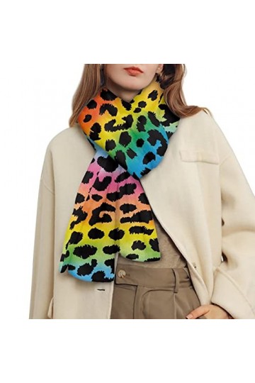 HELLHERO Écharpe dhiver chaude pour homme et femme, imprimé léopard, XL
