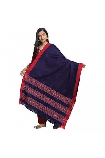 Kullu Himachali Écharpe en laine pour femme 101,6 x 203,2 cm - bleu -
