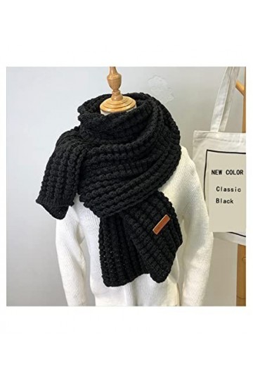 Foulard Echarpe Scarf Scarves Marque Femmes Écharpe Chaude Solide Longue Main Écharpes C8Classicblack