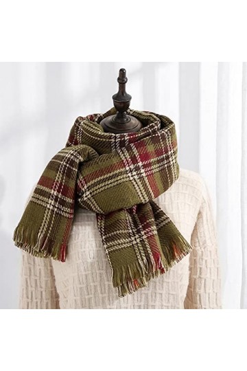 Bysonglezai Foulard Femme Cheveux pour De Hiver en Echarpe Scarf Écharpe À Carreaux Double Face De Style Coréen Femme Hiver N