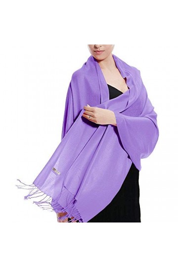 Accessoire Top Tendance Écharpe Cachemire Étole Pashmina Foulard Châle Touché Soyeux Couleur Unie + 30 Couleurs Lilas 