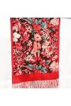 WYCSDD Cachemire Châle Orange Fleur Peint Écharpe Mince Chic Doux Mode Casual Pashmina Cadeau pour Femmes Dame