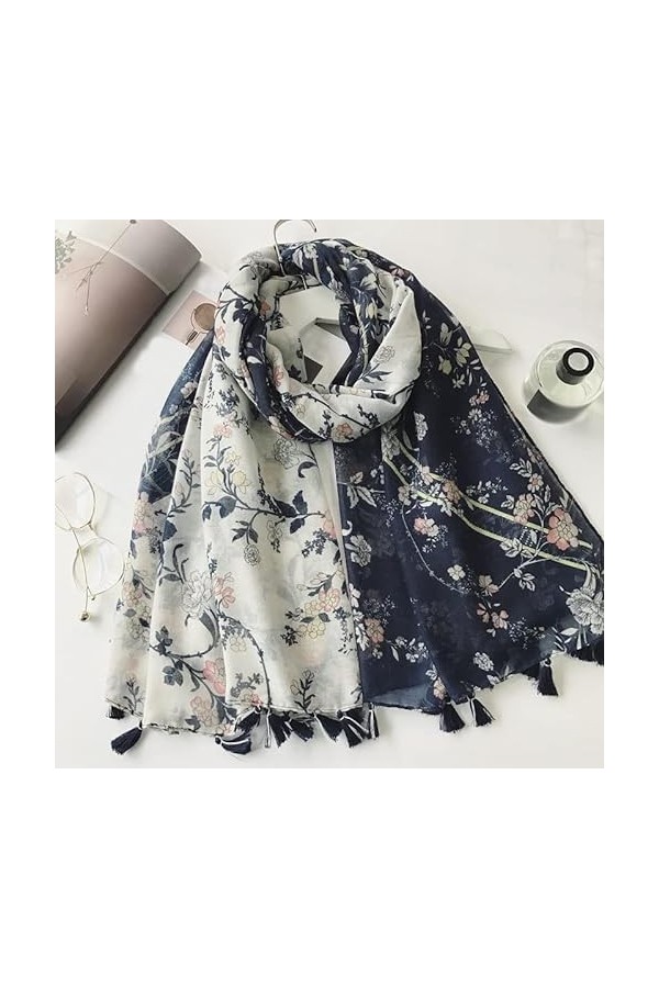BREWIX Patchwork Floral Double Usage châle, enveloppes Pashmina étole Musulman Hijab Gland Viscose écharpe Femmes Imprimer ch