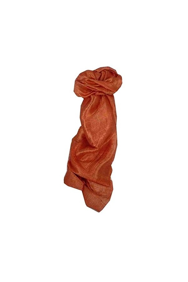 Pashmina & Silk Foulard 100% Soie Brut Prime Modèle Saigon Lua Van Salmon