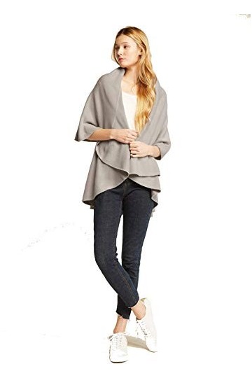 Look By M Basic Châle pour femme, gris