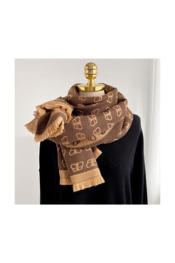 Bywenzai Foulard Écharpe dhiver Chaude Femmes Châle Wrap Mode Impression Double Face Cachemire Pashmina Femme Couverture Épa