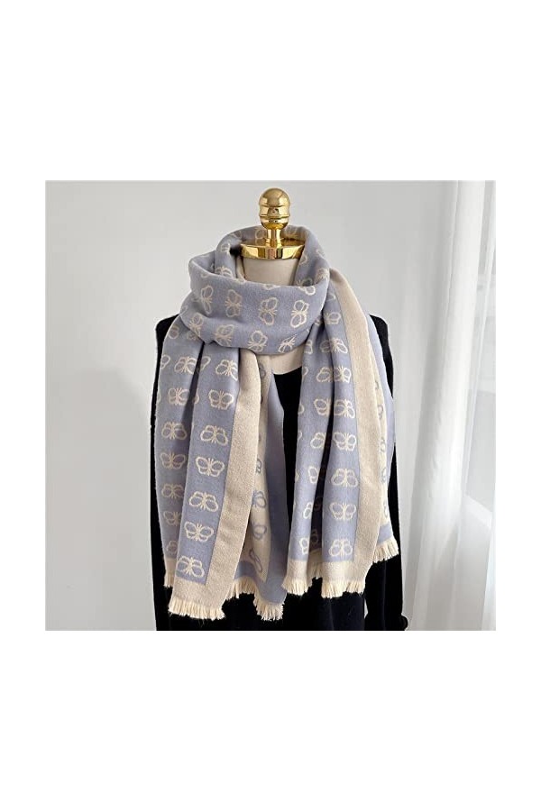 Bywenzai Foulard Écharpe dhiver Chaude Femmes Châle Wrap Mode Impression Double Face Cachemire Pashmina Femme Couverture Épa