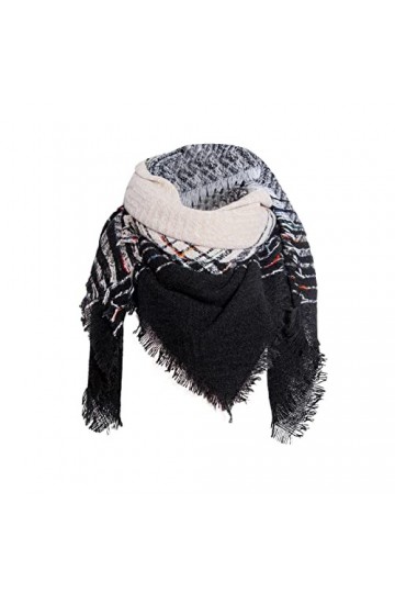 SATUSA Écharpe dhiver pour femme en laine douce et cachemire, châle élégant, grande étole chaude, écharpe à carreaux Pashmin