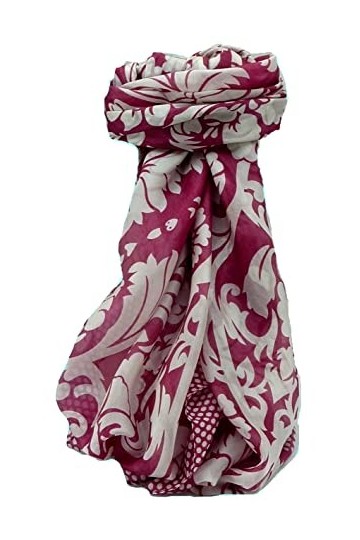 Pashmina & Silk Echarpe Soie de Mûrier Contemporary Sindhi Ruby de