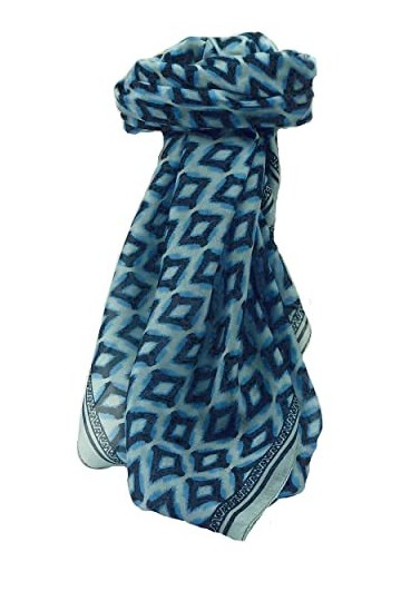 Pashmina & Silk Echarpe Soie de Mûrier Contemporary Mahi Blue de