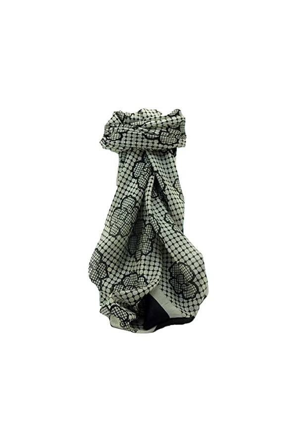 Pashmina & Silk Echarpe Soie de Mûrier Contemporary Mirjan Black&White de