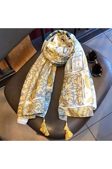 NXYJD Écharpe châle à Pampilles Florales pour Dames Automne Haute Pashmina Wraps et Hijabs
