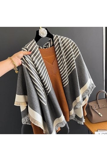 BREWIX Mode Cachemire Écharpe, Wrap Femme Foulard Étole Couverture Chaude Hiver Femmes Marque Géométrique Pashmina Châles Fou