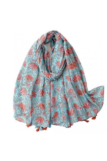 RILOOP Châle en Viscose à pampilles géométriques, écharpe pour dame, Pashmina, étole, Hijab musulman, mode automne