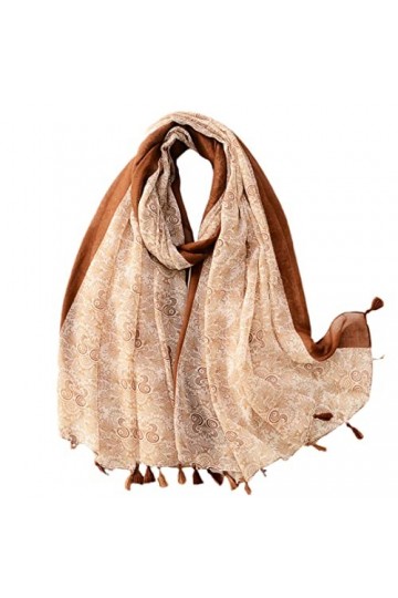 Châle en Viscose à pampilles florales style bohémien, écharpe fine pour dame, Pashmina, étole Hijab, mode automne