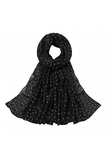 RILOOP Châle en Viscose à fleurs dorées, écharpe scintillante pour dame, étole Pashmina, casquettes Hijab musulmanes
