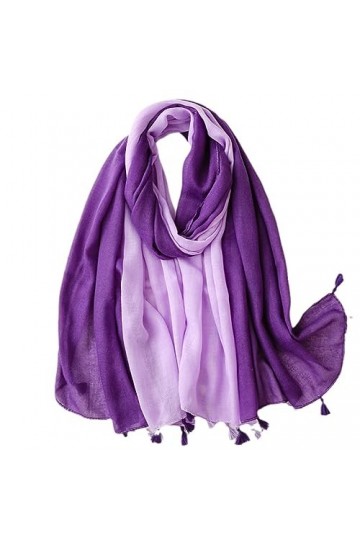 Automne hiver plaine ombré violet gland Viscose châle écharpe dame Wrap Pashmina étole musulman Hijab