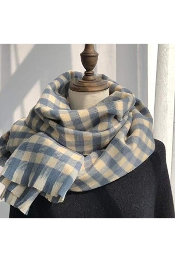 GCC Écharpe Pashminas en Tartan pour Femme,Foulard Chaud en Cachemire dhiver ÉCharpe Longue Châle Multifonctionnelle,200 * 5