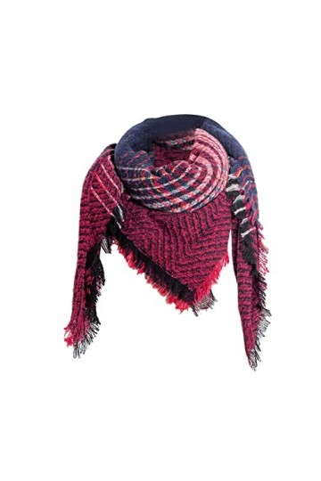 SATUSA Écharpe en cachemire pour femme, grande écharpe légère à carreaux, Pashmina, élégante, grande écharpe dhiver, étole e