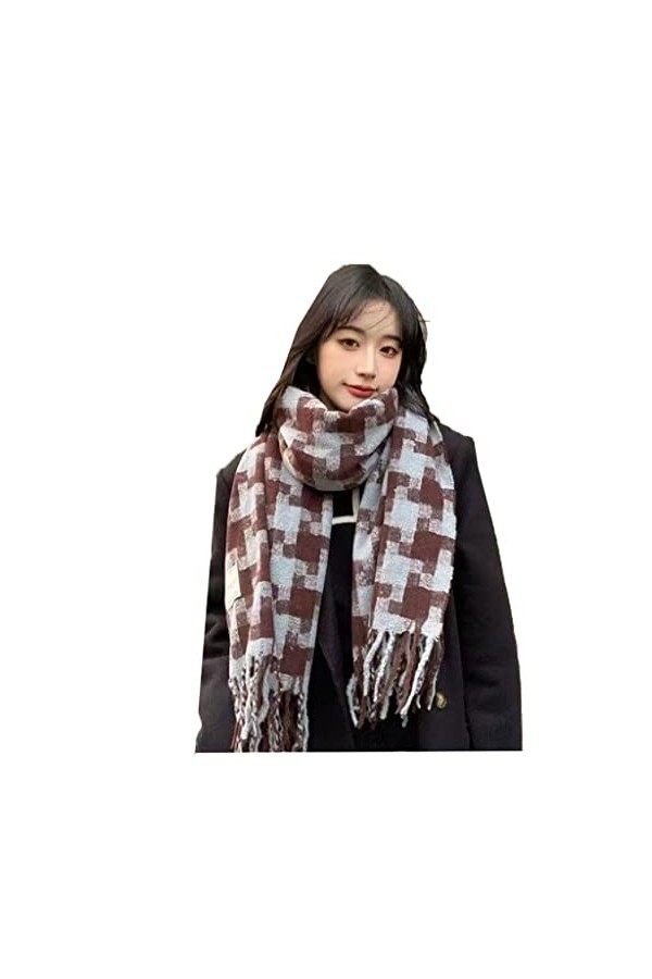 KAYNO Hiver Écharpe Hiver Plaid Imitation cachemire écharpe femmes luxe multicolore chaud châle enveloppe gland Pashmina écha