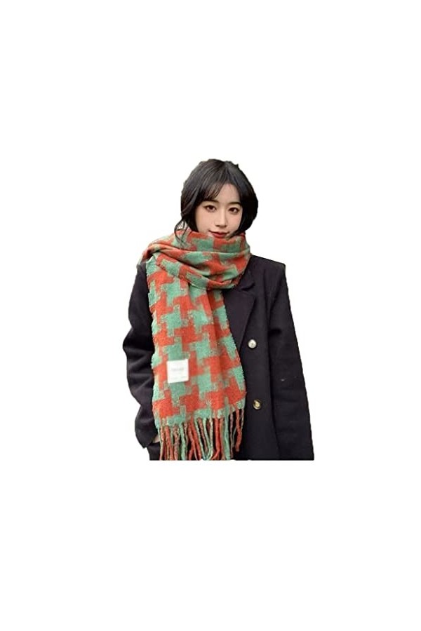 KAYNO Hiver Écharpe Hiver Plaid Imitation cachemire écharpe femmes luxe multicolore chaud châle enveloppe gland Pashmina écha