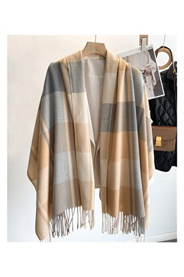 LiFBeauTiFul Nouveau Cachemire Hiver Chaud Écharpe Châle for Femmes Pashmina Couverture avec Tessel Tête Foulards Color : WT