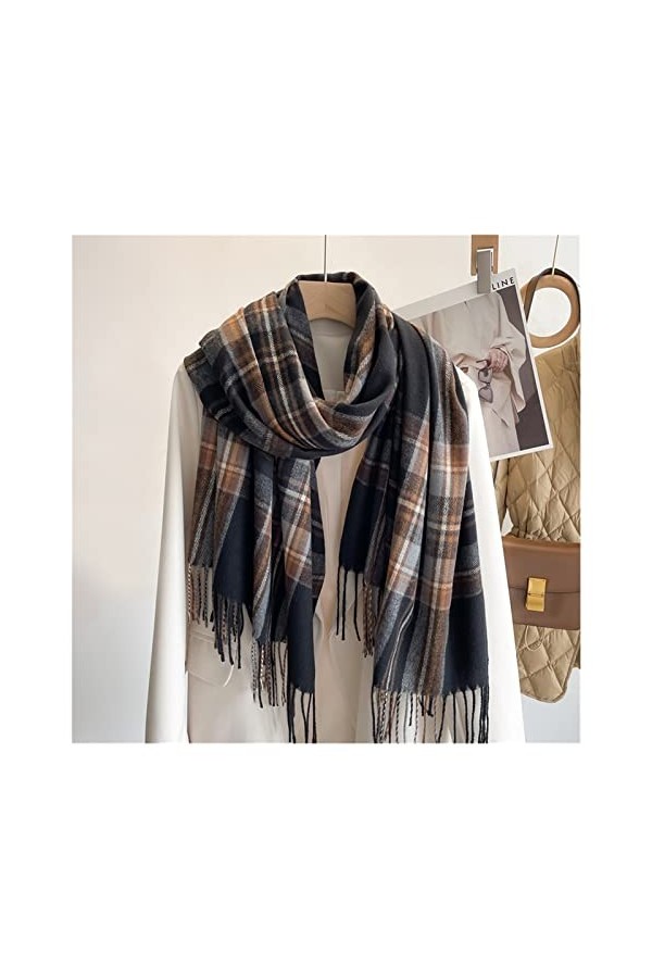 LiFBeauTiFul Nouveau Cachemire Hiver Chaud Écharpe Châle for Femmes Pashmina Couverture avec Tessel Tête Foulards Color : WT