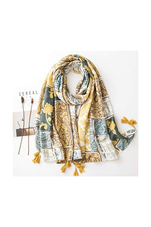 NXYJD Dames Mode Plaine Gland Viscose châle écharpe Automne Hiver Impression Chaud épais Pashmina volé Hijab